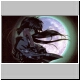 Kanou standing in front of a full moon as the wind blows and the snow falls...sad because Kenshin has to go...at least in my version! ^_^